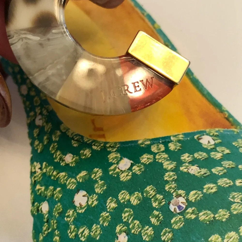 J. Crew Multicolor Resin Hoop Earrings with Gold Studs - Picture 2 of 6